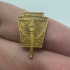 Vintage National Honor Society Torch Gold Filled Academic Member Lapel Pin picture