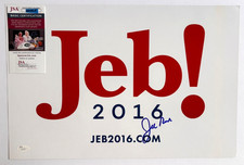 GOVERNOR JEB BUSH SIGNED OFFICIAL CAMPAIGN POSTER SIGN 2016 GEORGE BROTHER JSA picture