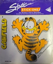 Vintage 1987 Dakin Garfield Static Stick-Ons Window Cling Sticker Jim Davis NOS picture