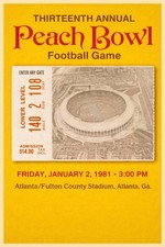 🏈 Peach Bowl (1981) Football Game Poster - 24x36” - Vintage Wall Decor 200gsm picture