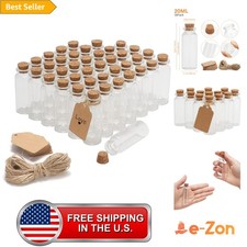 Mini Glass Bottles 20ml Set with Cork Stoppers for DIY Crafts Party Decor picture