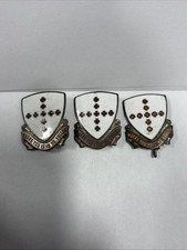 Vintage US Army 9th Medical Battalion DUI Crest Pins G.P. Behrendt Lot of 3 picture