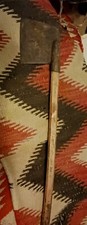 **AWESOME ANTIQUE TOBACCO CUTTER HATCHET IRON STEEL HEAD GREAT PATINA ** picture