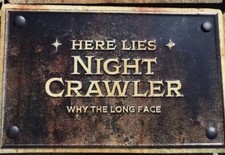 Spirit Halloween NIGHT CRAWLER Metal Store Display Sign Mausoleum Row Grave 2023 picture
