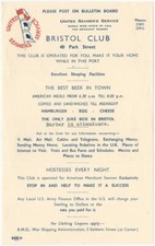 1946 American Merchant Sailors @ English Bristol Club Bar Pub British Handbill picture