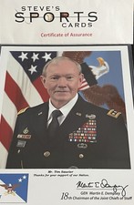 General Martin E Dempsey Signed 8x10 Autopen Chair Joint Chiefs COA Top Loader picture