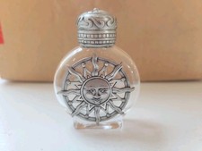 JJ Jonette Vintage Pewter Sun Moon Glass Perfume Bottle Potion Magic Vial picture