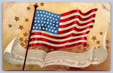 Patriotic Postcard c1910 US Flag Star Spangled Banner International Art Publ picture