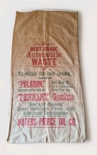 Rare Antique 1910s Waters Pierce Oil Co Automobile Waste Cloth Bag Sign Petrolia picture