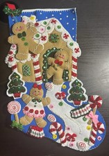 Completes Bucilla Falt “Gingerbread Dreams” Christmas Sticking 18” *NEW* ⛄️🎅 picture