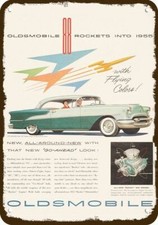 1955 OLDSMOBILE SUPER 88 Car Vintage-Look-Edge DECORATIVE REPLICA METAL SIGN picture