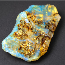 Authentic deep blue rough specimen Dominican amber 46mm picture