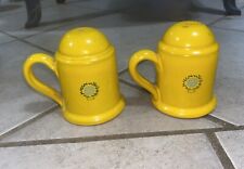 Vintage Mamma Ro Italy Yellow Salt And Pepper Shaker Mamma Ro Pottery Vintage picture