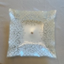 Vintage 11” Square Embossed with Roses Ceiling Fixture picture