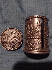 Vintage Pewter Hummingbird Embossed Postage Stamp Roll Holder Dispenser  picture