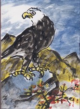 LinLi888 Lin Li's Art ACEO Original Acrylic Painting Eagle 26092503 picture