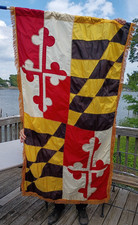 Vintage Maryland Courthouse NYL-Glo MD State Flag 100%Nylon Bunting 39