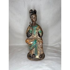 Vintage Chinese Style Seated Woman Ceramic Figurine 12