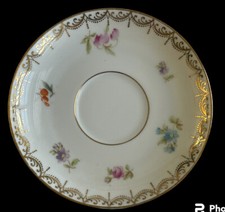 PT Tirschenreuth Old Meissen Saucer Plate Floral Swag Gold Vintage picture