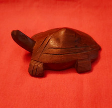 Handmade Hand Carved Wooden Turtle Reptile Figurine - Made in Kenya picture