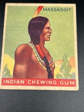 1933 Goudey Indian Gum R73 #32 Massasoit 96 Back Vintage Card picture