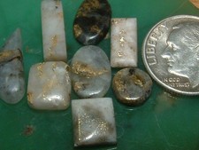 8 PIECE LOT GOLD QUARTZ CABOCHON 15.9 CARATS GOLD NUGGET JEWELRY picture