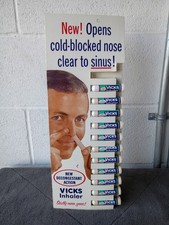 Vintage 1960’s Vicks Inhaler Store Display with (11) Original NOS Tubes & Stand. picture