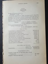 1873 train paper TRESCKOW RAILROAD Audenried to Silver Brook Schuylkill Co. PA picture