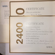 Vintage Xerox 2400, 420 Certificates 1968 Early Copier Duplicator Ephemera picture