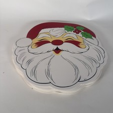 Vintage Town & Country Linen Santa Christmas Placemats  4 Pc Set Vinyl picture