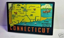 Connecticut Vintage Style Travel Decal / Vinyl Sticker, Luggage Label picture