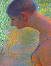 Color Portrait Photograph of Woman in Profile, Single Photo Print 8x10 WallArt picture