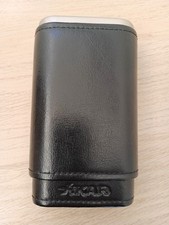 Xikar Envoy Leather Three Cigar Case - Cedar Lined - Black Carbon Fiber picture
