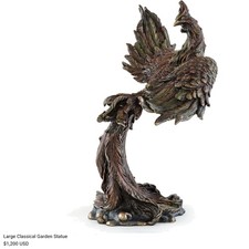 Beautiful Hand-Painted Phoenix Sculpture - Ideal Gift for Mythology Lovers picture