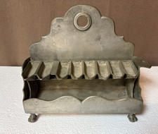Rare Antique 18th Century German Pewter Hanukkah Menorah Lamp picture