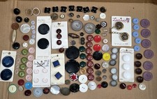 Antique Vtg Button Lot Acrylic Lucite Celluloid Mop Glass Casein Art Deco Mod picture