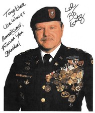 Bo Gritz signed 8x11 photo Vietnam War Ruby Ridge Politics RARE COA LOOK picture
