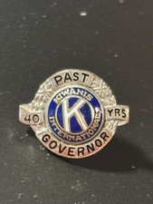 14k Solid Gold Kiwanis International Past GOVERNOR 40 Years Service Pin 1.83g picture
