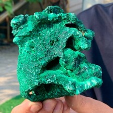 390G Natural Malachite Crystal cat's eye Rare Mineral Specimens Collectio picture