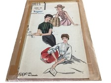 Vintage 50's /60s Vogue Sewing Pattern 9614 Womens Blouse Size 16 36” Bust picture
