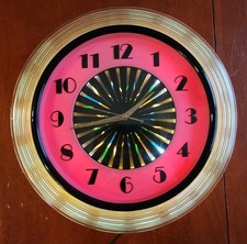 1950's Kaleidoscope Clock with Psychedelic Starburst Mid-century Art Deco picture