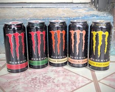 RARE Set of ALL 5 MONSTER ENERGY DRINK RESERVE FLAVORS FULL SEALED 16oz Cans picture
