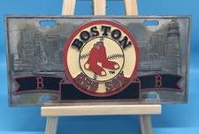 Rare Heavy Metal Boston Red Sox License Plate, Deep Relief, Embossed. picture