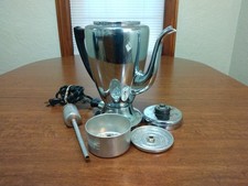 Vintage Mirro-Matic Electric Coffee Percolator Art Deco #9652 M 8 Cup w/Cord picture