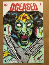 DCeased #1 Sketch Cover Original Art ZOMBIE WONDER WOMAN by ADAM DANIEL ART wCOA picture