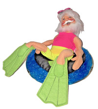 Annalee Summertime Santa #540791b 1991 Swimming Beach Vacation Bent Glasses READ picture