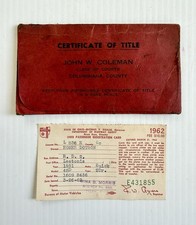 Vintage 1962 Certificate Of Car Title Ohio Document- 1951 Buick 48D 2 Door picture