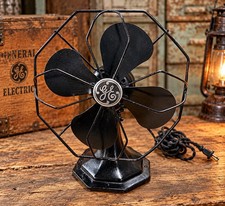 Vintage GE General Electric 49X718 Metal Blade Table Fan Art Deco Style Black picture