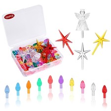 104 PCS Ceramic Christmas Tree Lights Replacement Bulbs, 10 Colors Vintage Ceram picture