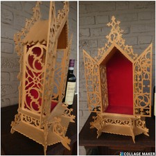 Vintage wood cut religious home altar chapel neo gothic design rare picture